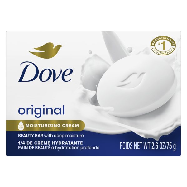 Dove Beauty Bar Gentle Skin Cleanser Moisturizing for Gentle Soft Skin Care Original Made With 1/4 Moisturizing Cream 3.75 oz, 14 Bars