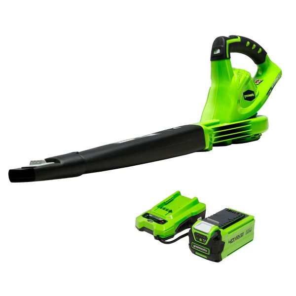 Greenworks 60V 610 CFM Cordless Leaf Blower, 2.5 Ah Battery and Rapid Charger