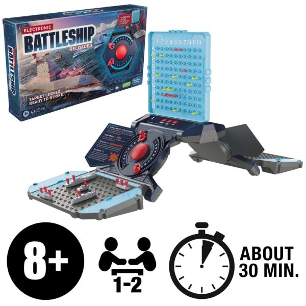 Hasbro Gaming Electronic Battleship Reloaded Board Game, Naval Combat Strategy Game with Sounds, Lights, Special Attacks, Ages 8 and Up, 1-2 Players - Image 2