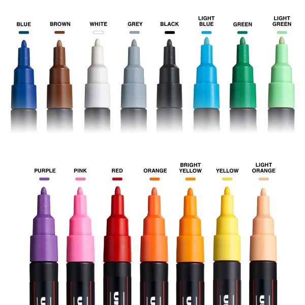 15 Posca Paint Markers, 5M Medium Posca Markers Set with Reversible Tips of Acrylic Paint Pens | Posca Pens for Art Supplies, Fabric Paint, Fabric Markers, Paint Pen, Art Markers - Image 2