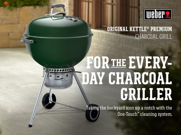 Weber Original Kettle Premium Charcoal Grill, 22-Inch, Green - Image 8