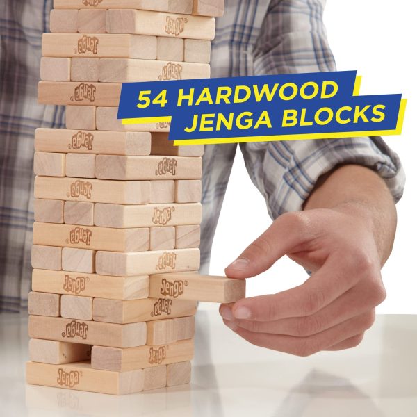 Hasbro Gaming Jenga Classic Game with Genuine Hardwood Blocks,Stacking Tower Game for 1 or More Players,Kids Ages 6 and Up - Image 2