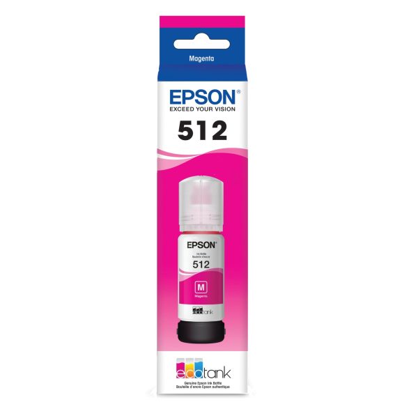 EPSON 512 EcoTank Ink Ultra-high Capacity Bottle Magenta (T512320-S) Works with EcoTank ET-7700, ET-7750