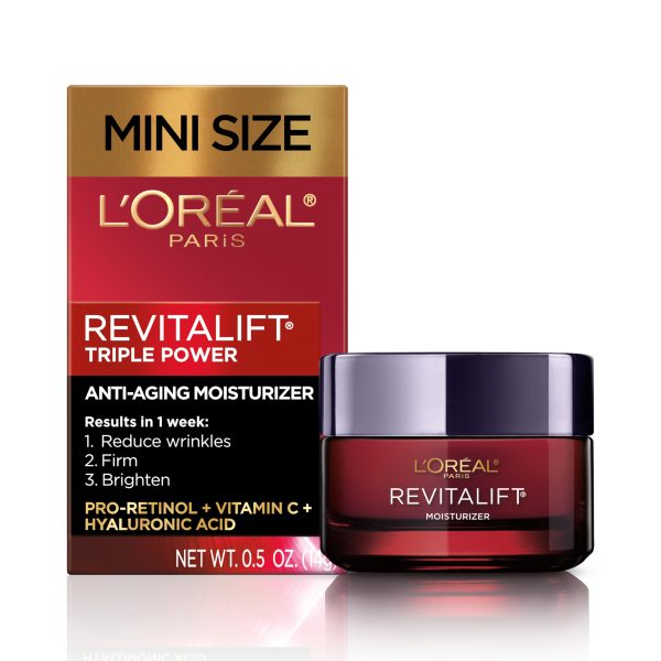 L'Oreal Paris Revitalift Triple Power Anti-Aging Face Moisturizer, Pro Retinol, Hyaluronic Acid & Vitamin C to Reduce Wrinkles, Firm & Brighten Skin, 1.7 Oz - Image 2