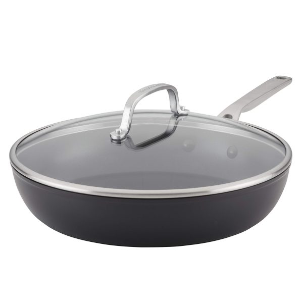 KitchenAid Hard Anodized Induction Nonstick Fry Pan/Skillet with Lid, 10 Inch, Matte Black