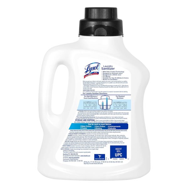 Lysol Disinfectant Laundry Sanitizer & Scent Booster, Laundry Detergent Additive, Color Safe Bleach Alternative, Laundry Odor Eliminator, Kills Bacteria & Viruses, Crisp Linen Scent, 90 Fl Oz - Image 2